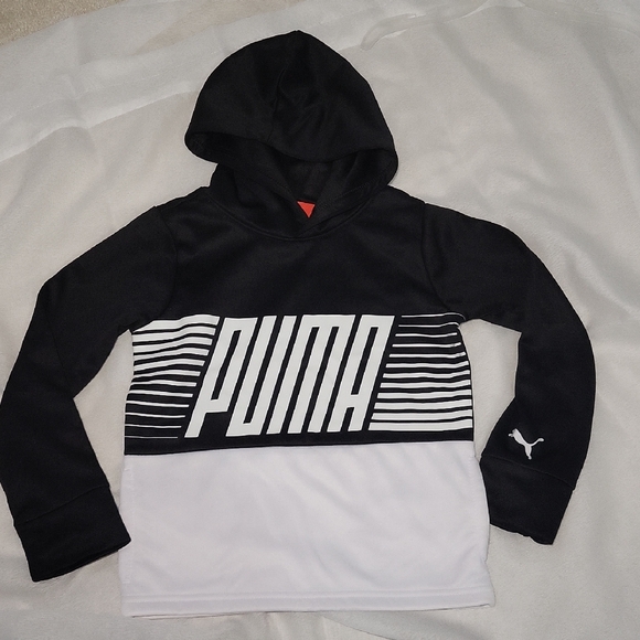 Puma Other - Puma Monochrome Striped Hoodie With Pockets Size Kids 5